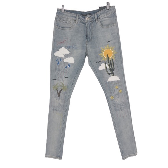 Embellished Embellish desert graphic Denim Indio Denim Light Blue SZ 30 - Picture 3 of 15